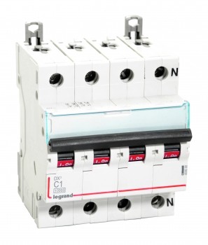 Legrand MCBs – 3 pole + Neutral 415 V rating 1(A)